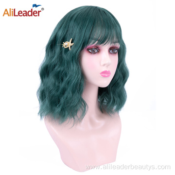 Short Bob Natural Wave Synthetic Wigs With Bangs